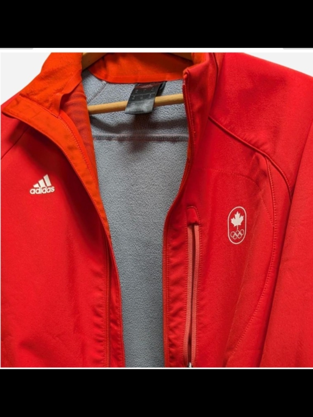 Rare Vintage Adidas Canada Olympic Men's Performance Red Softshell Jacket